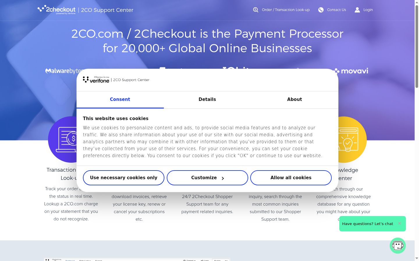 Screenshot del banner di consenso mostrato prima di qualsiasi interazione