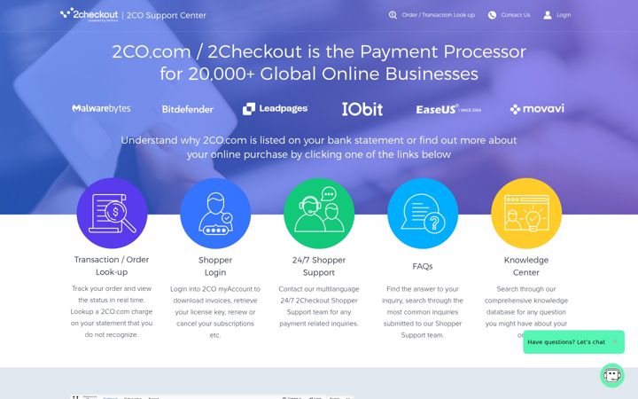 Screenshot of 2co.com