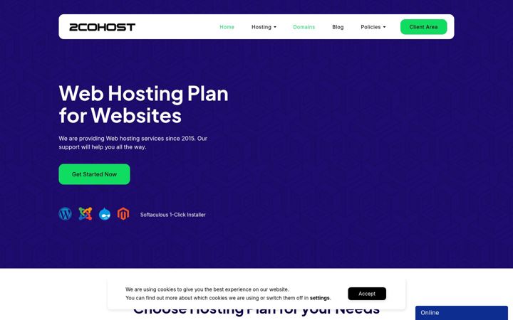Screenshot του 2cohost.com