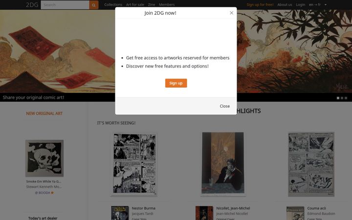 Screenshot of 2dgalleries.com