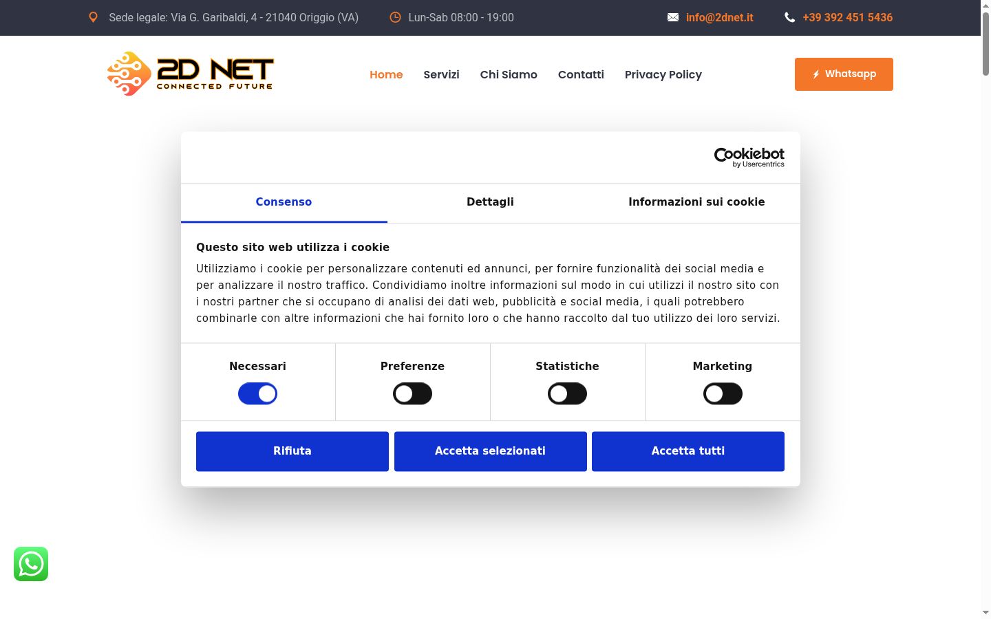 Képernyőkép a bármilyen interakció előtt megjelenő hozzájárulási bannerről