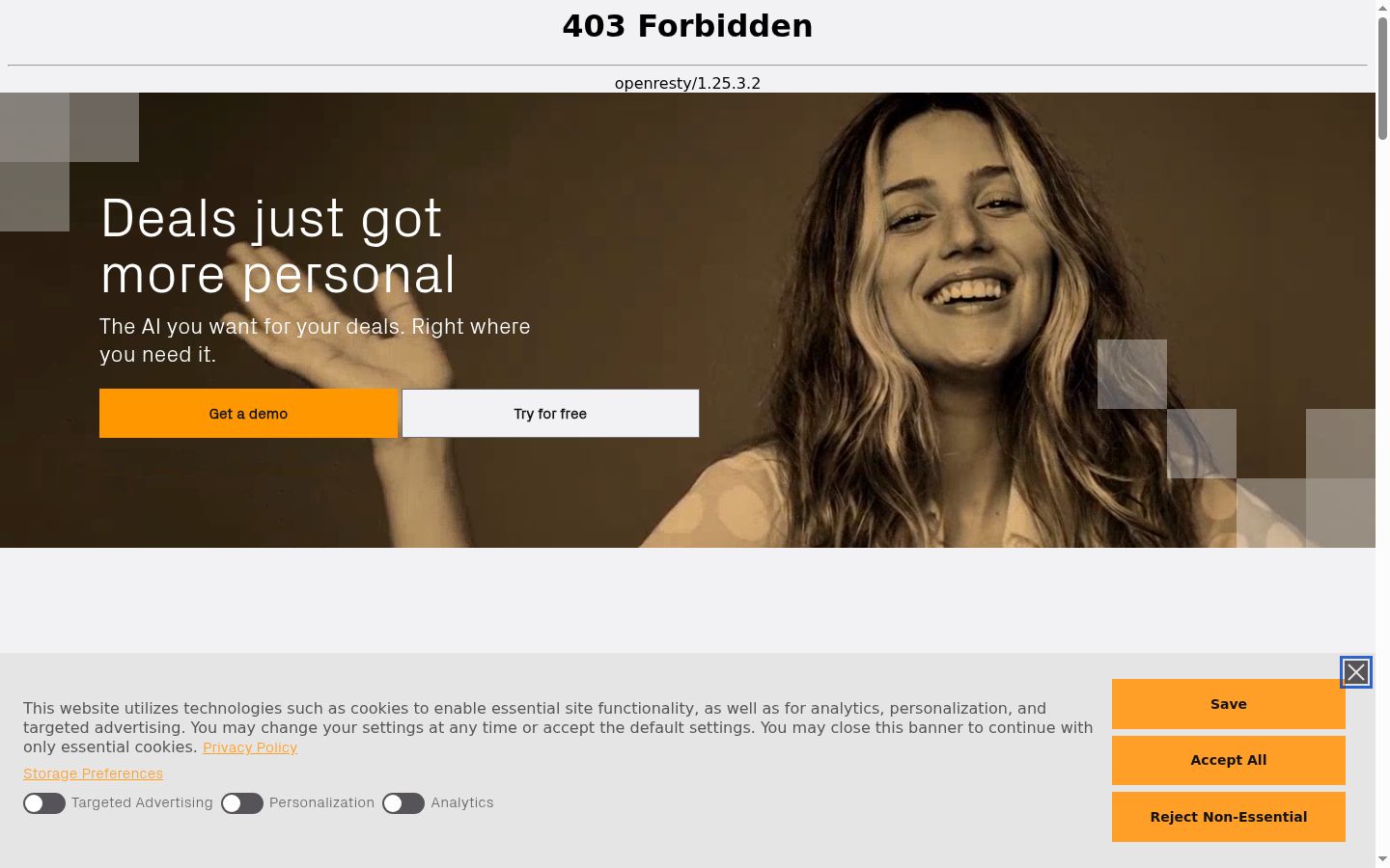 Screenshot des Einwilligungsbanners vor jeglicher Interaktion