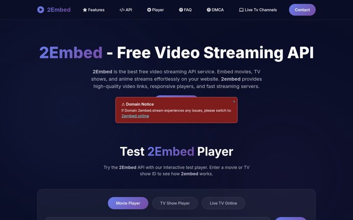 Screenshot of 2embed.stream