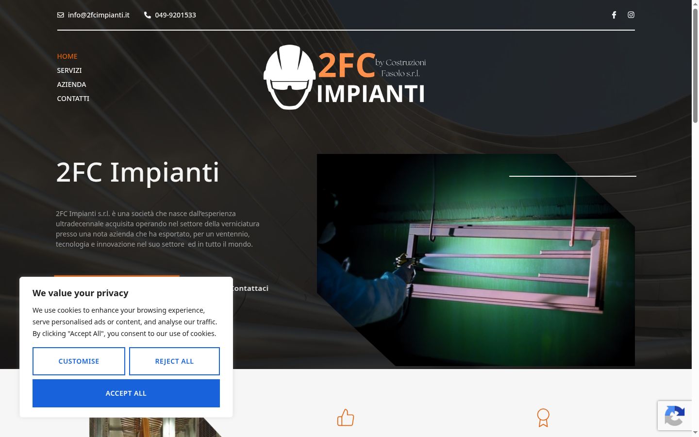 Captura de ecrã do banner de consentimento apresentado antes de qualquer interação