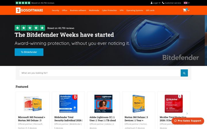 Skjermbilde av 2gosoftware.eu