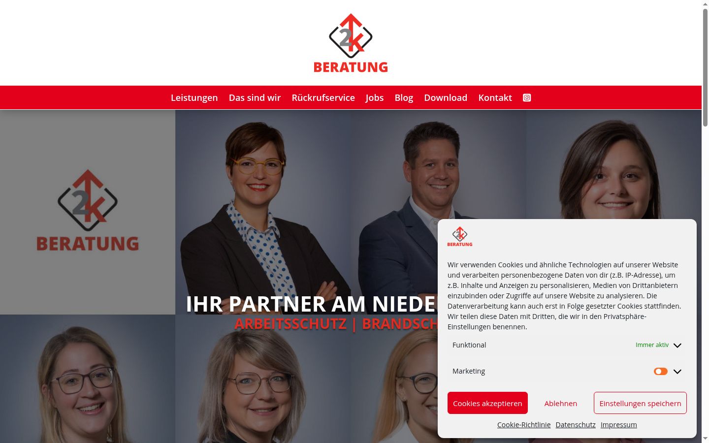 Screenshot des Einwilligungsbanners vor jeglicher Interaktion