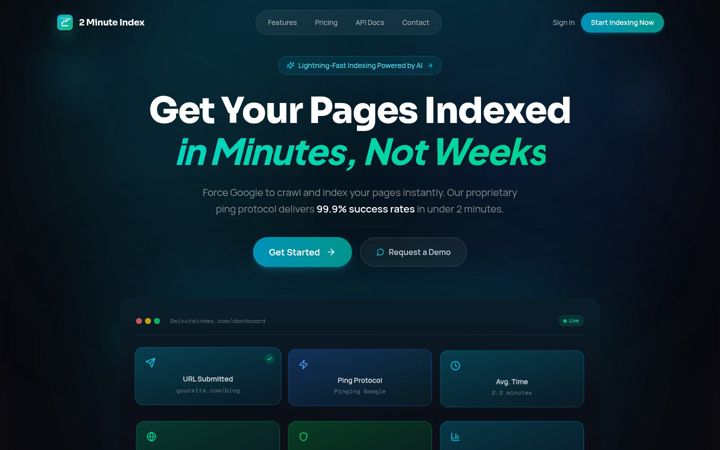 Screenshot of 2minuteindex.com