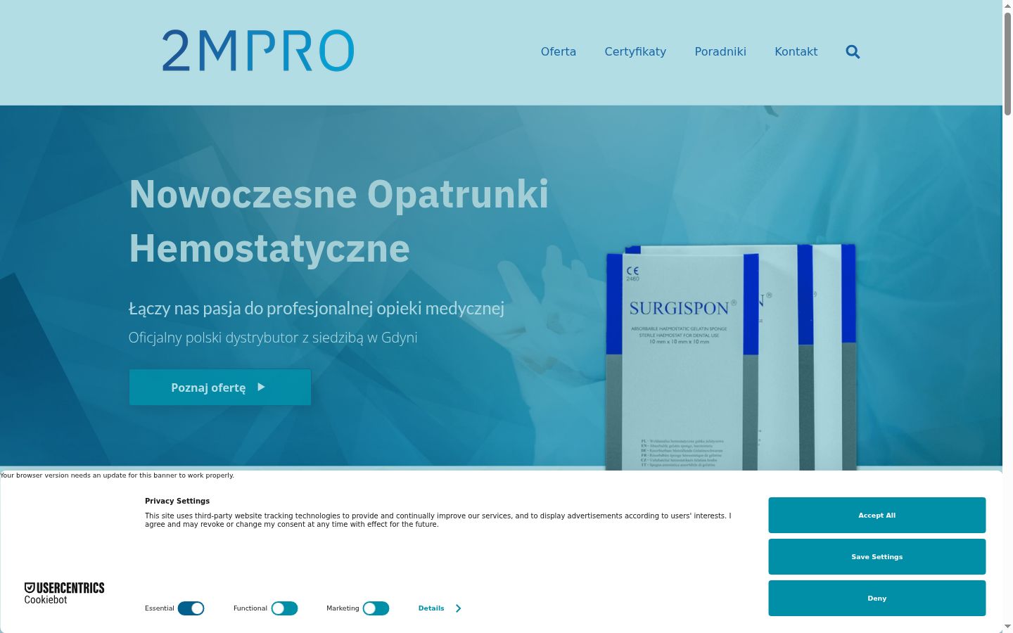 Screenshot tal-banner tal-kunsens muri qabel kwalunkwe interazzjoni