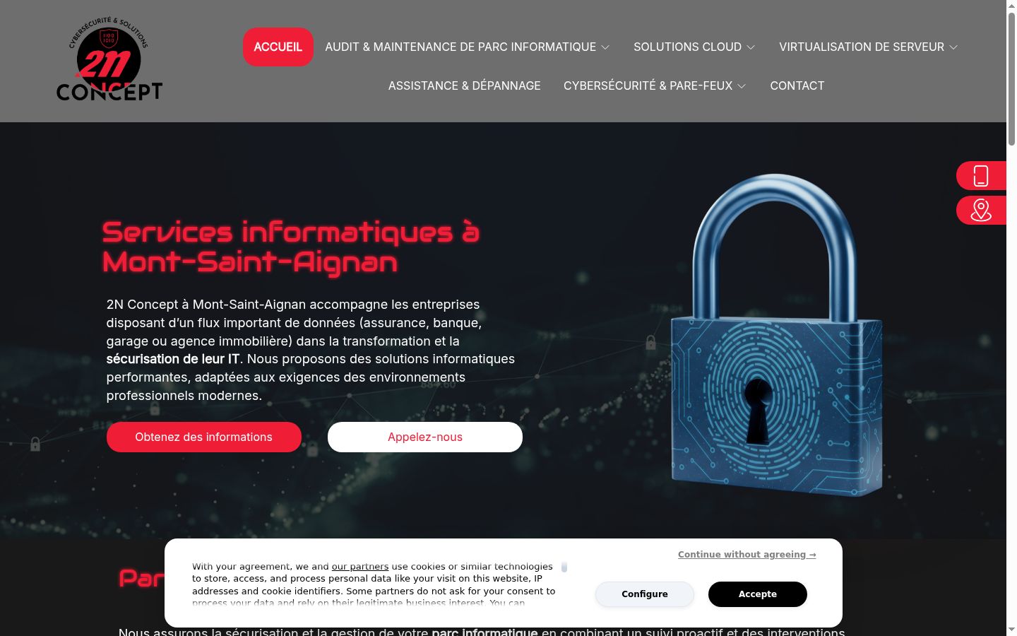 Screenshot del banner di consenso mostrato prima di qualsiasi interazione