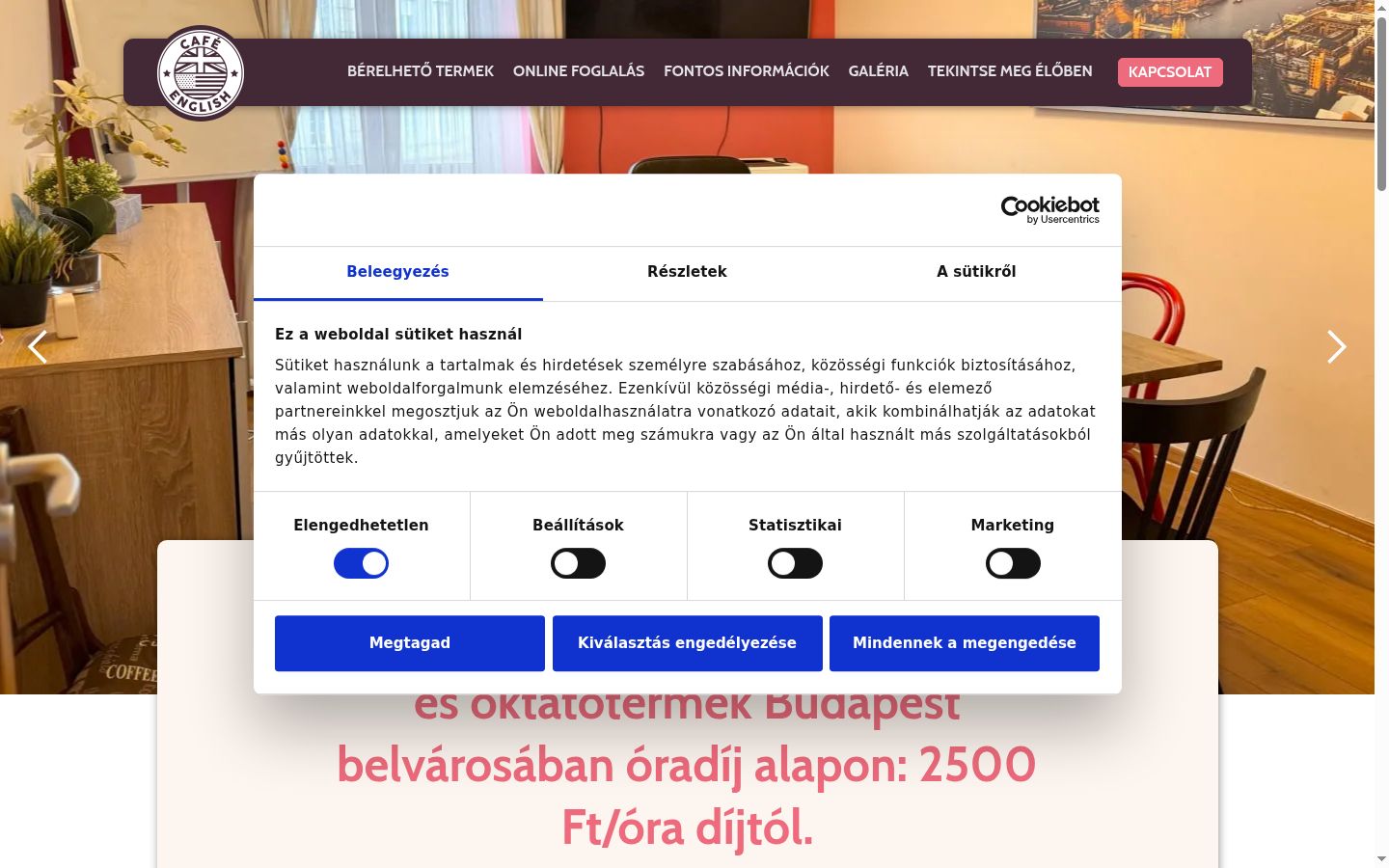 Screenshot del banner di consenso mostrato prima di qualsiasi interazione