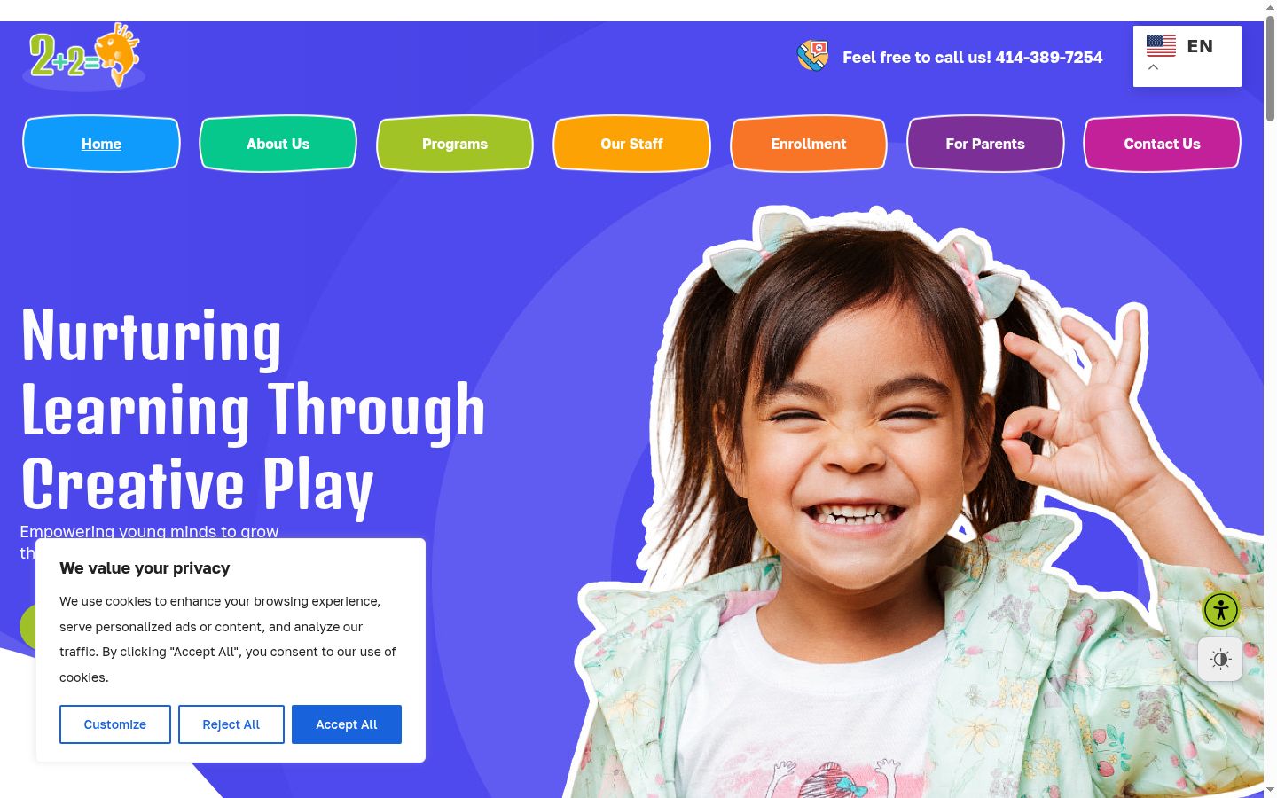 Screenshot of the consent banner shown before any interaction