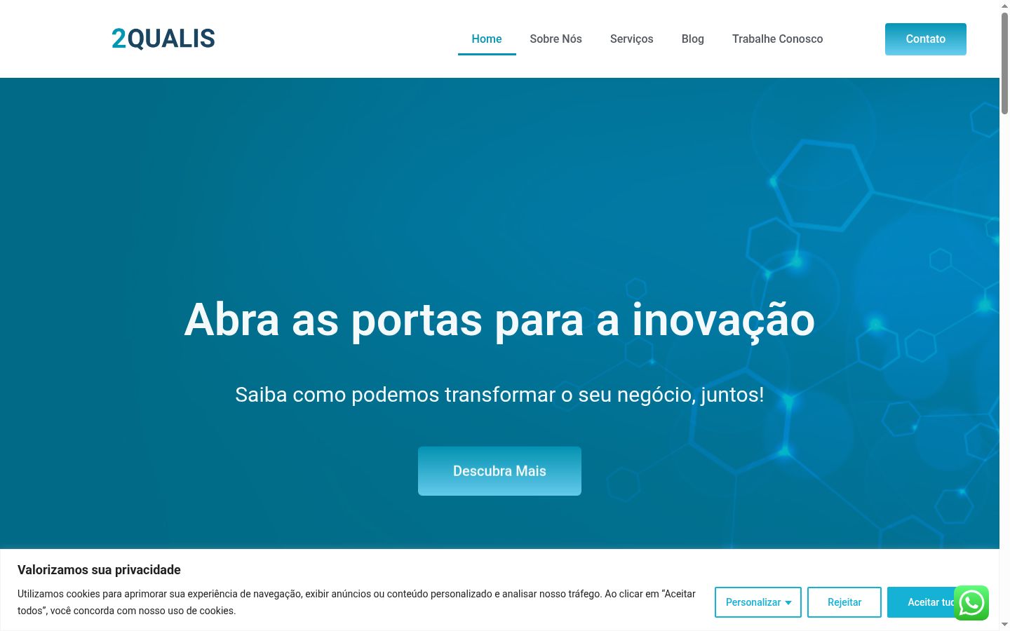 Screenshot del banner di consenso mostrato prima di qualsiasi interazione