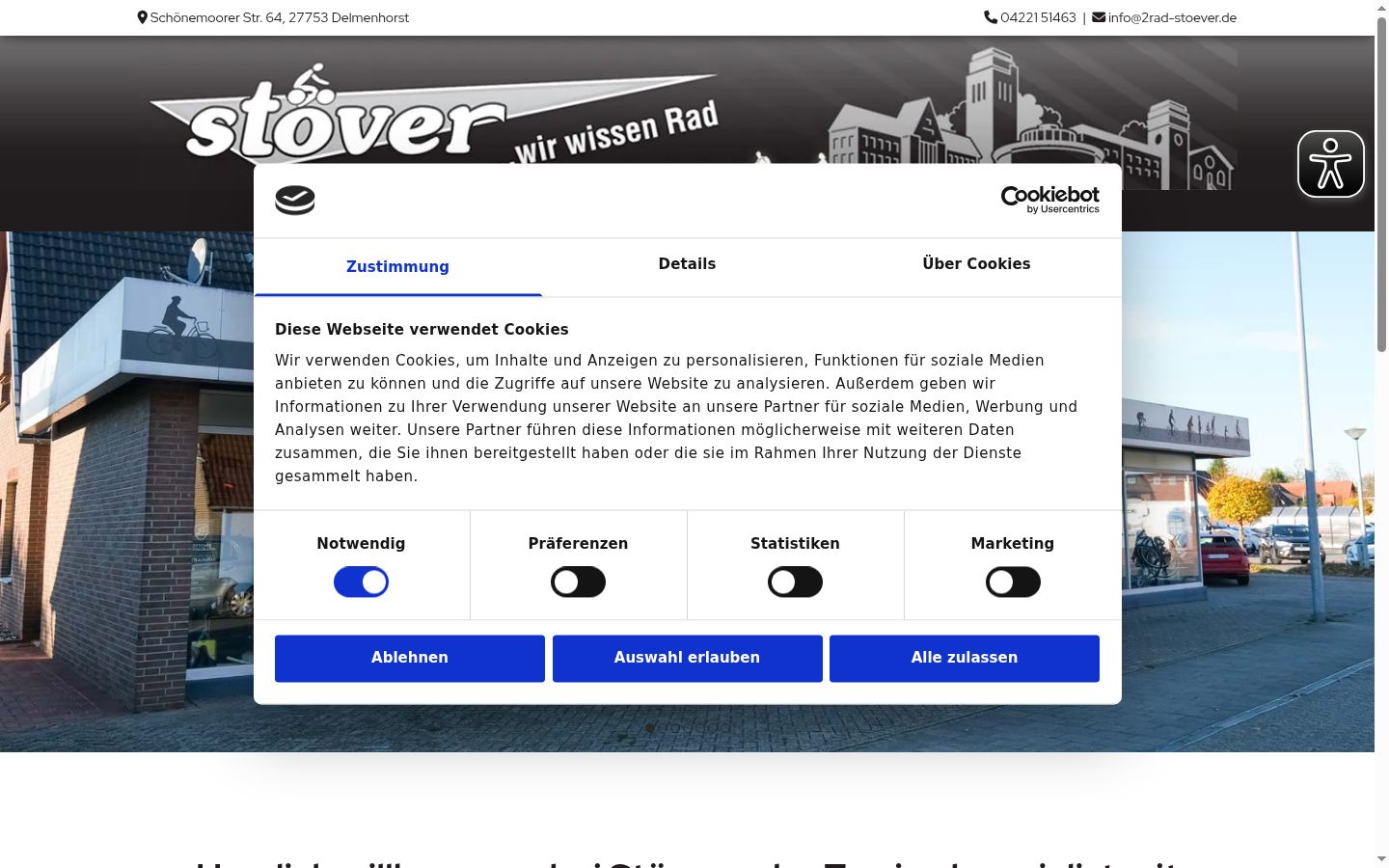 Screenshot of the consent banner shown before any interaction