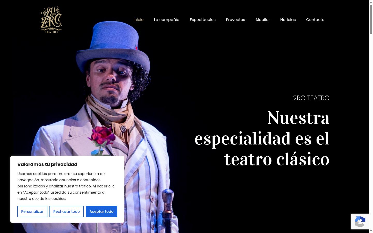 Captura de ecrã do banner de consentimento apresentado antes de qualquer interação