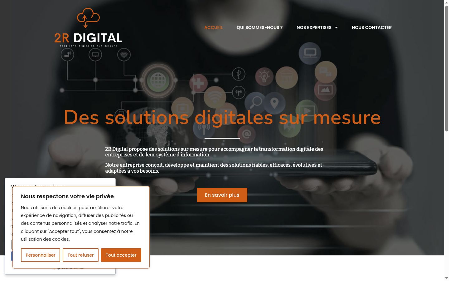 Screenshot of the consent banner shown before any interaction