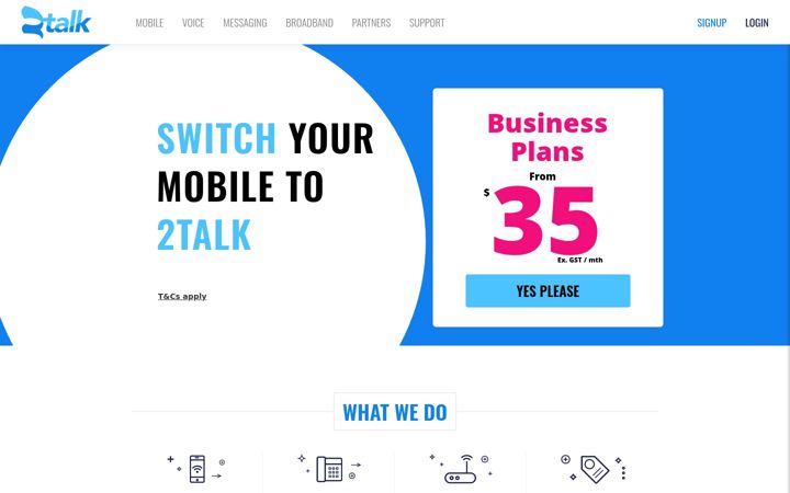 Screenshot stránky 2talk.co.nz