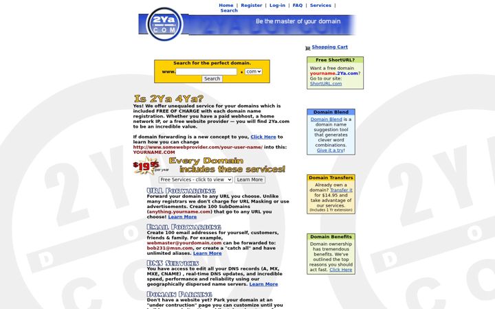 Screenshot stránky 2ya.com