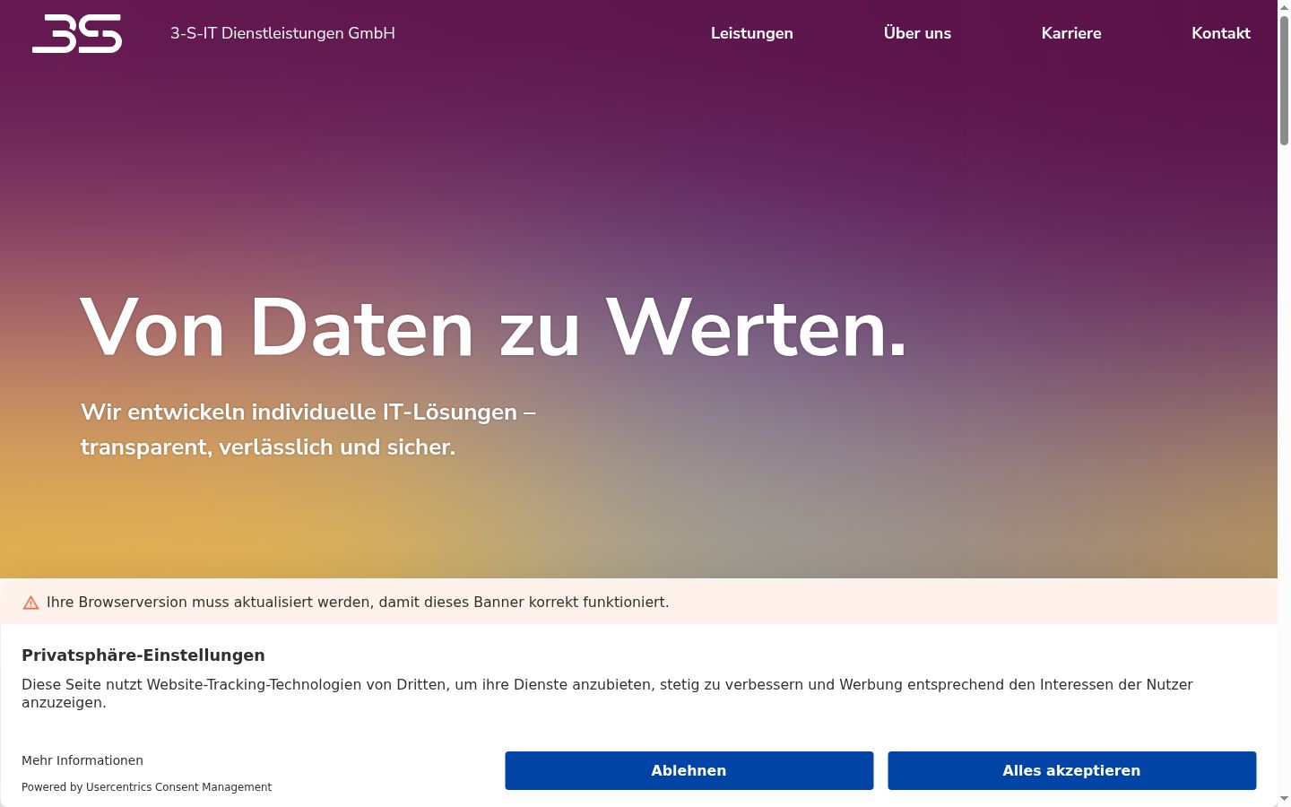 Screenshot van de toestemmingsbanner zoals getoond vóór enige interactie