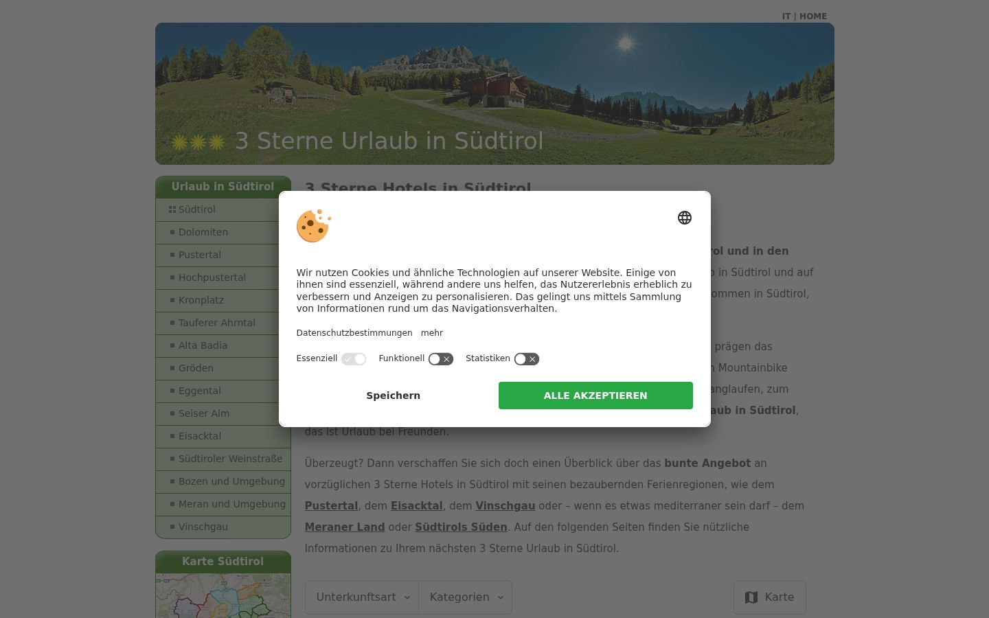 Screenshot of the consent banner shown before any interaction