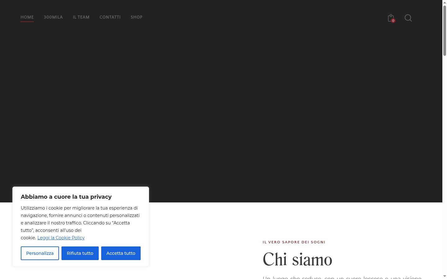 Screenshot of the consent banner shown before any interaction