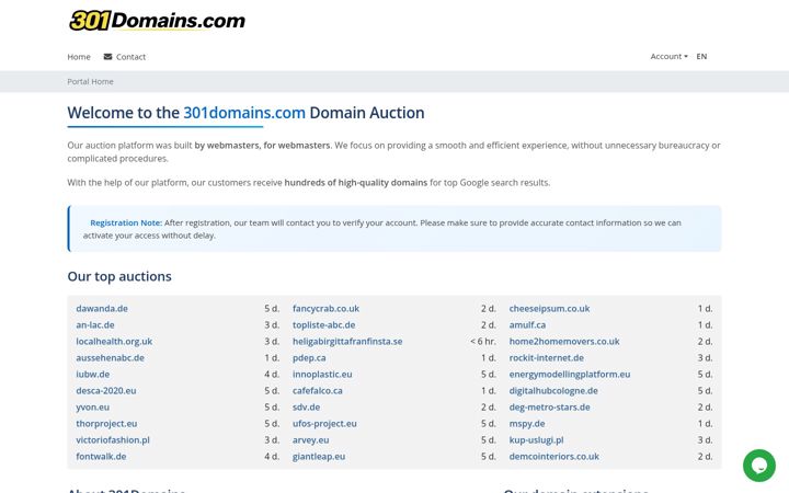 Screenshot of 301domains.com