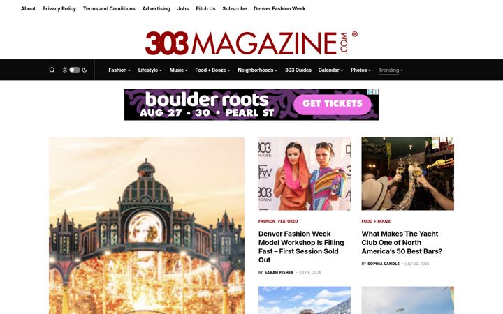 Screenshot of 303magazine.com