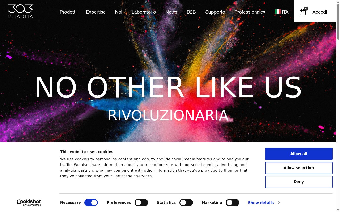Screenshot of the consent banner shown before any interaction