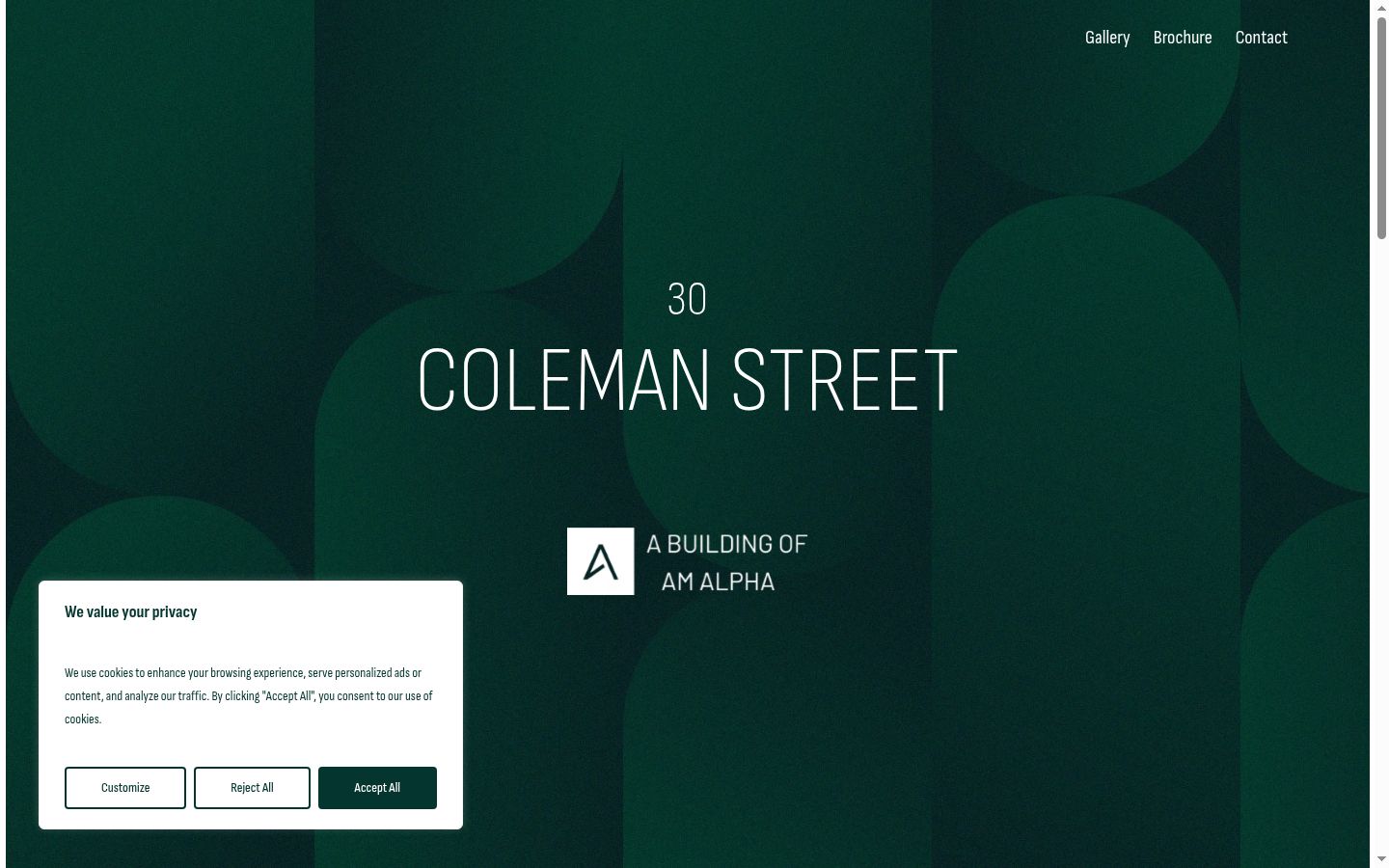 Screenshot of the consent banner shown before any interaction