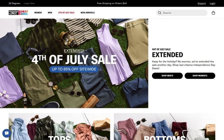 Screenshot of 32degrees.com