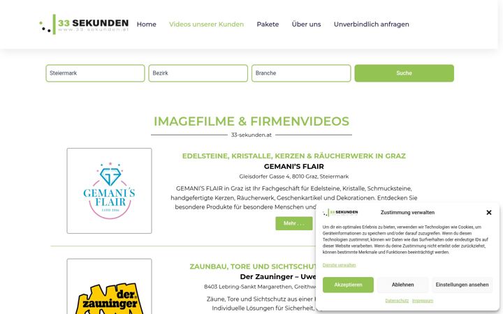 Screenshot von 33-sekunden.at