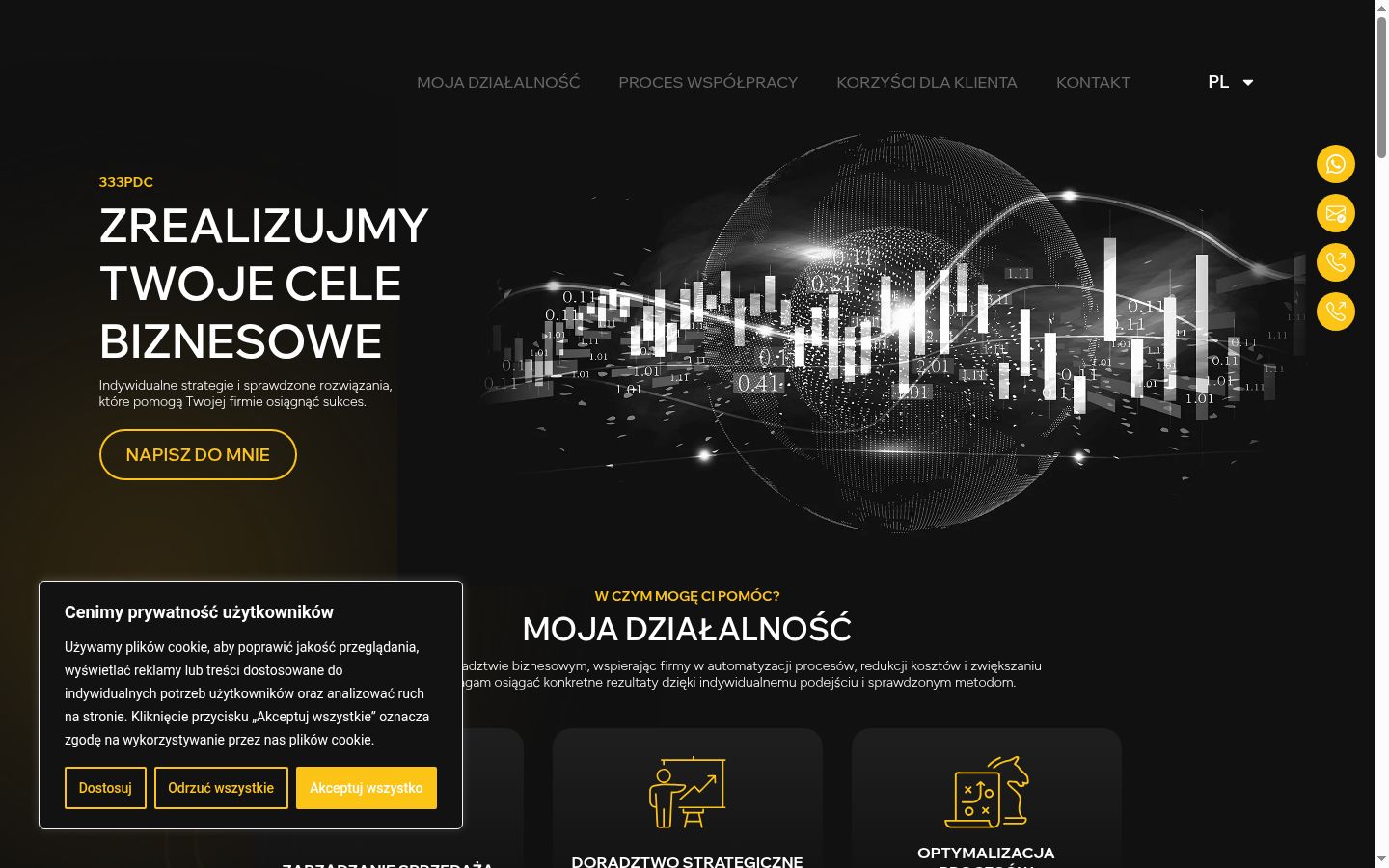 Zrzut ekranu banera zgody wyświetlanego przed jakąkolwiek interakcją