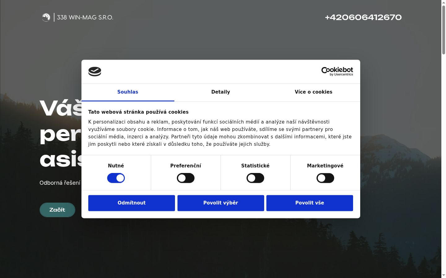 Capture d'écran de la bannière de consentement affichée avant toute interaction