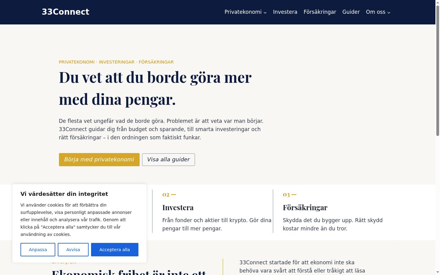 Screenshot tal-banner tal-kunsens muri qabel kwalunkwe interazzjoni