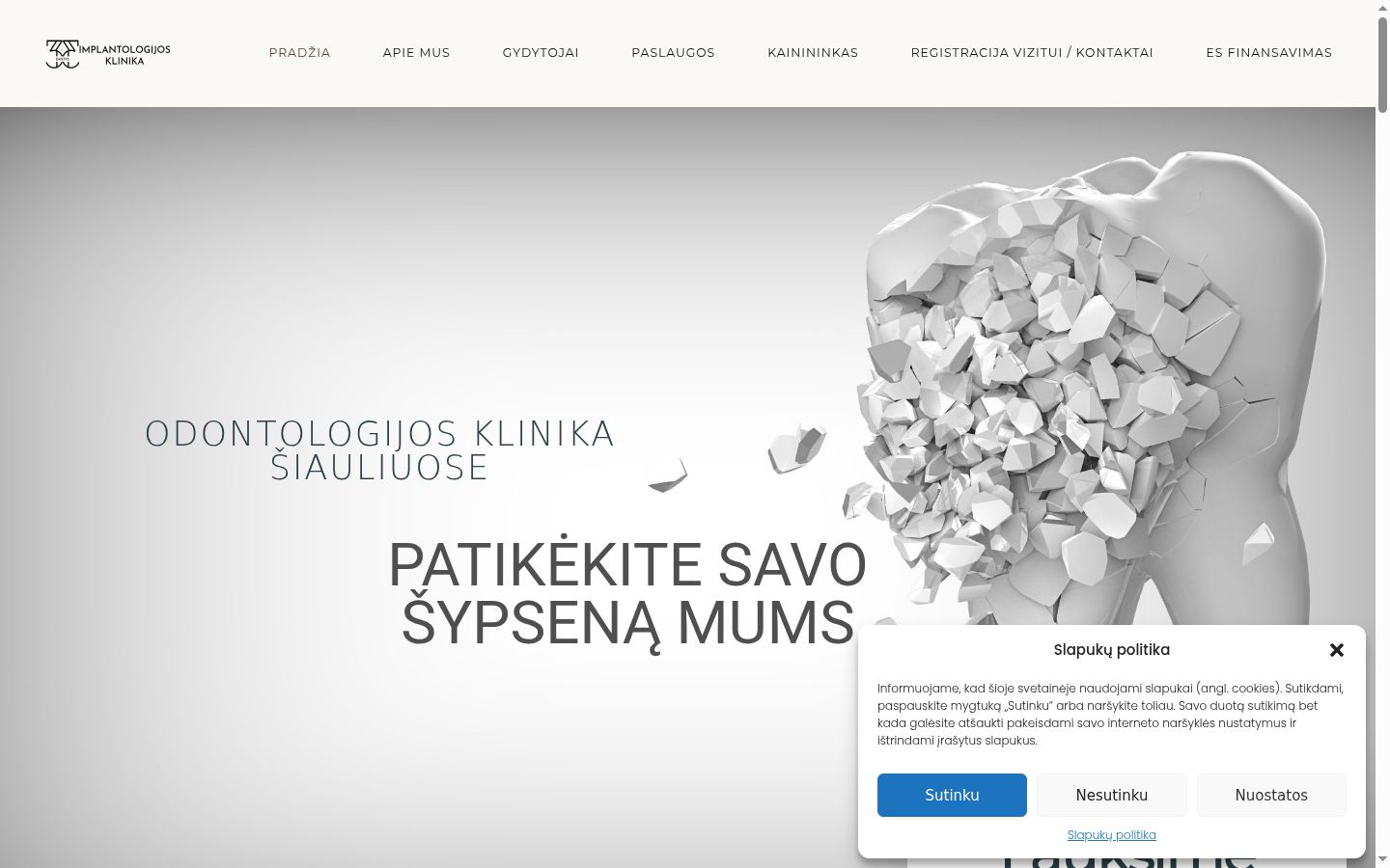 Kuvakaappaus suostumusbannerista, joka näytettiin ennen mitään vuorovaikutusta