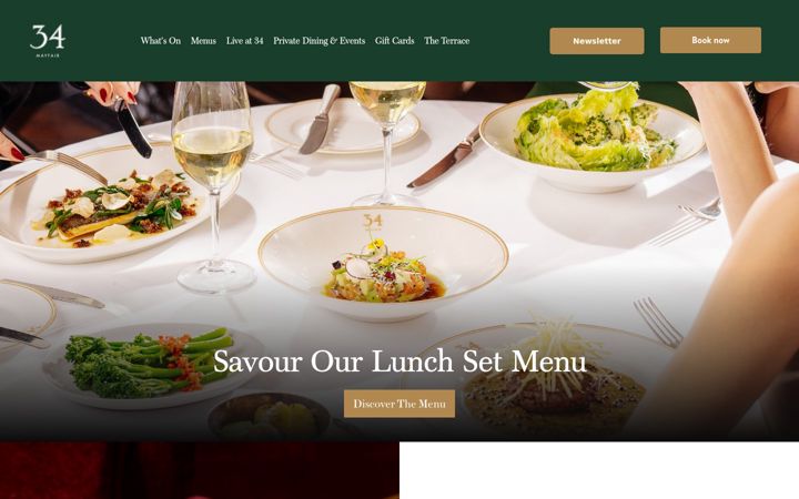 Ekrānuzņēmums no 34-restaurant.co.uk
