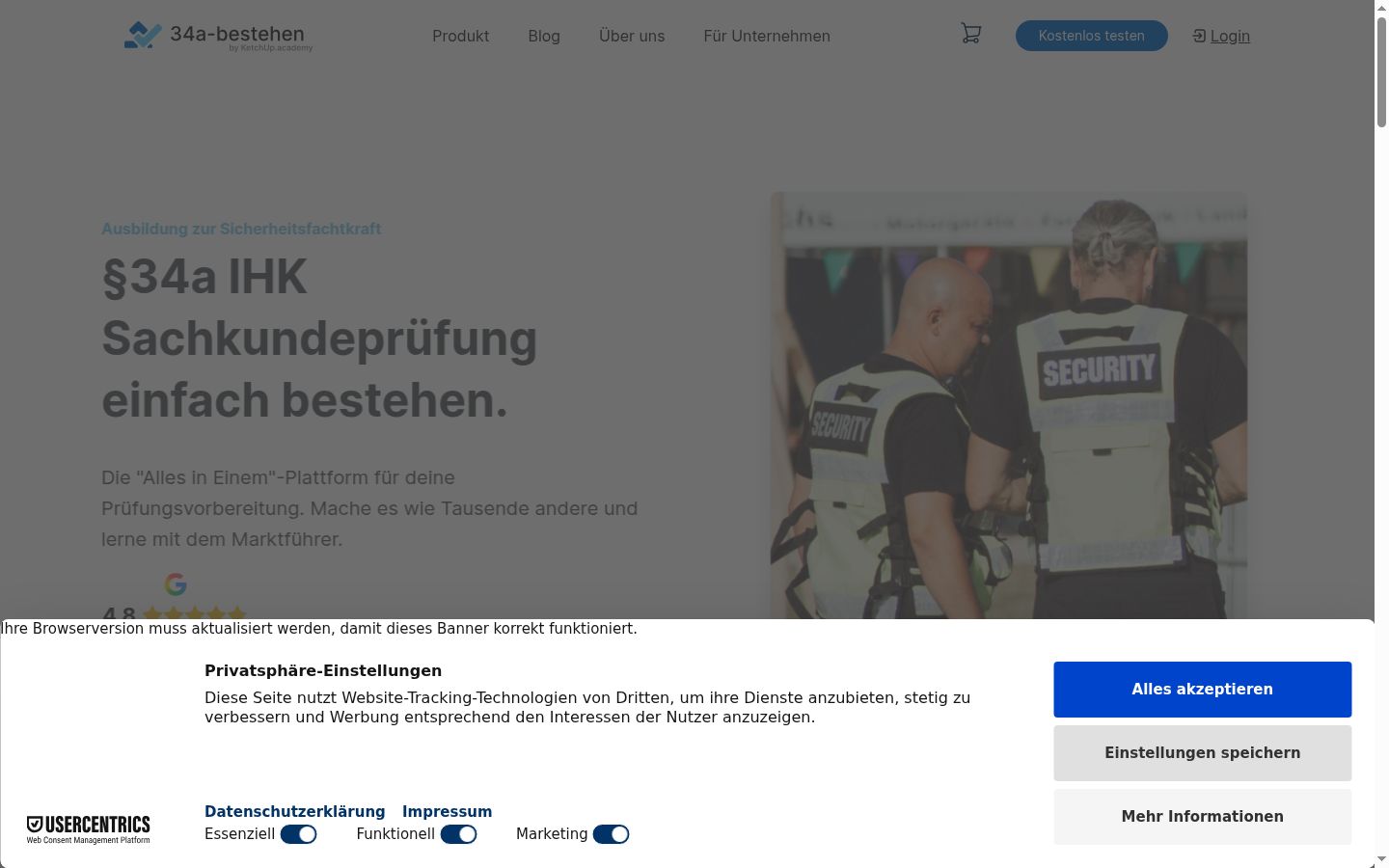 Snímek obrazovky baneru souhlasu zobrazeného před jakoukoli interakcí
