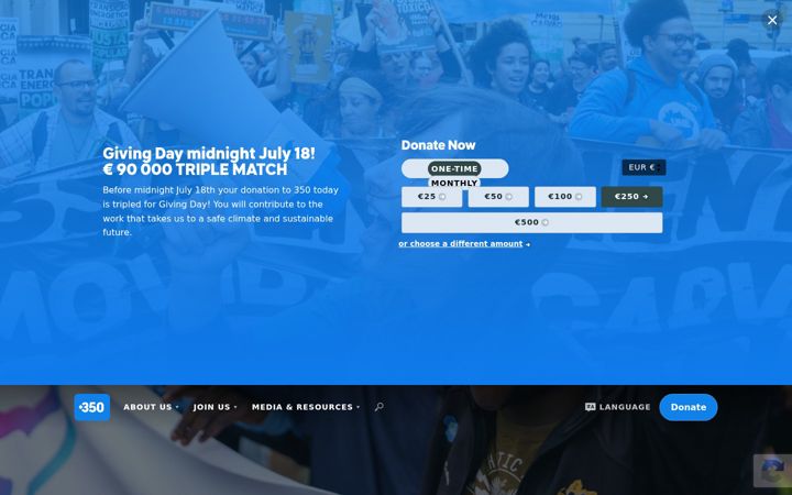 Screenshot ta' 350.org