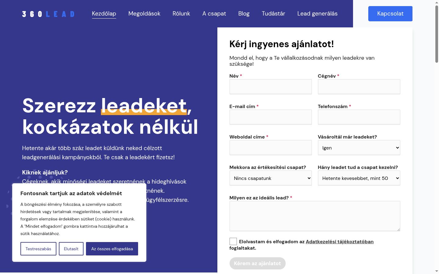 Snimka zaslona bannera za privolu prikazanog prije bilo kakve interakcije