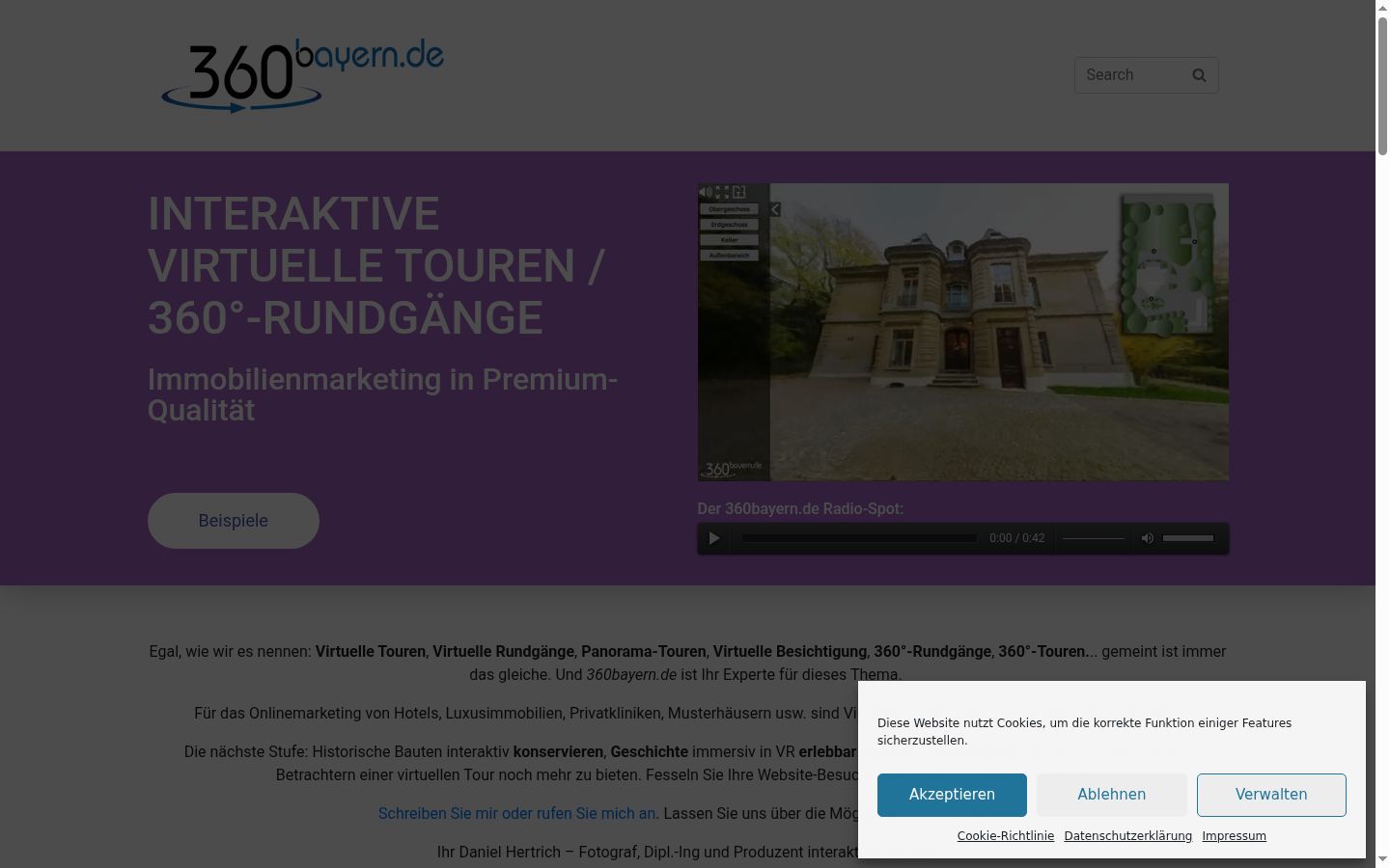 Sutikimo reklamjuostės, rodytos prieš bet kokią sąveiką, ekrano kopija