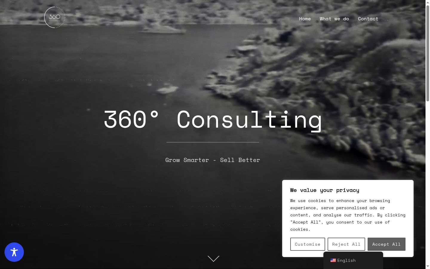 Screenshot of the consent banner shown before any interaction
