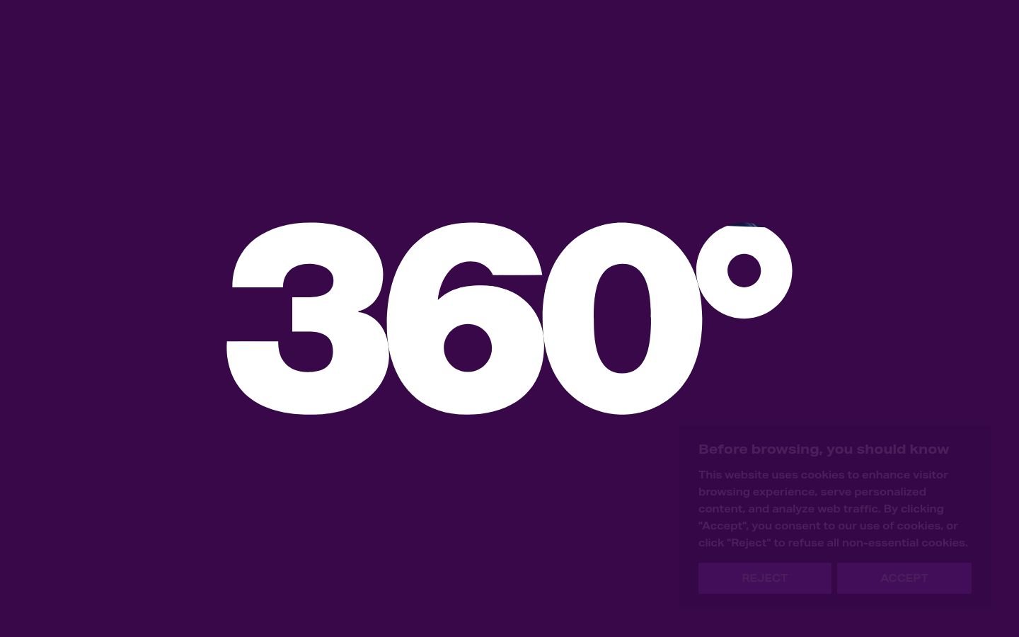 Screenshot of the consent banner shown before any interaction