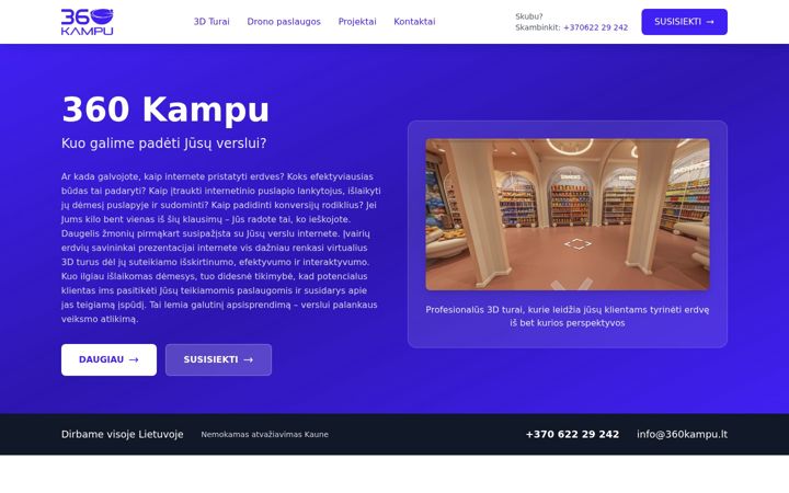 Snimka zaslona za 360kampu.lt