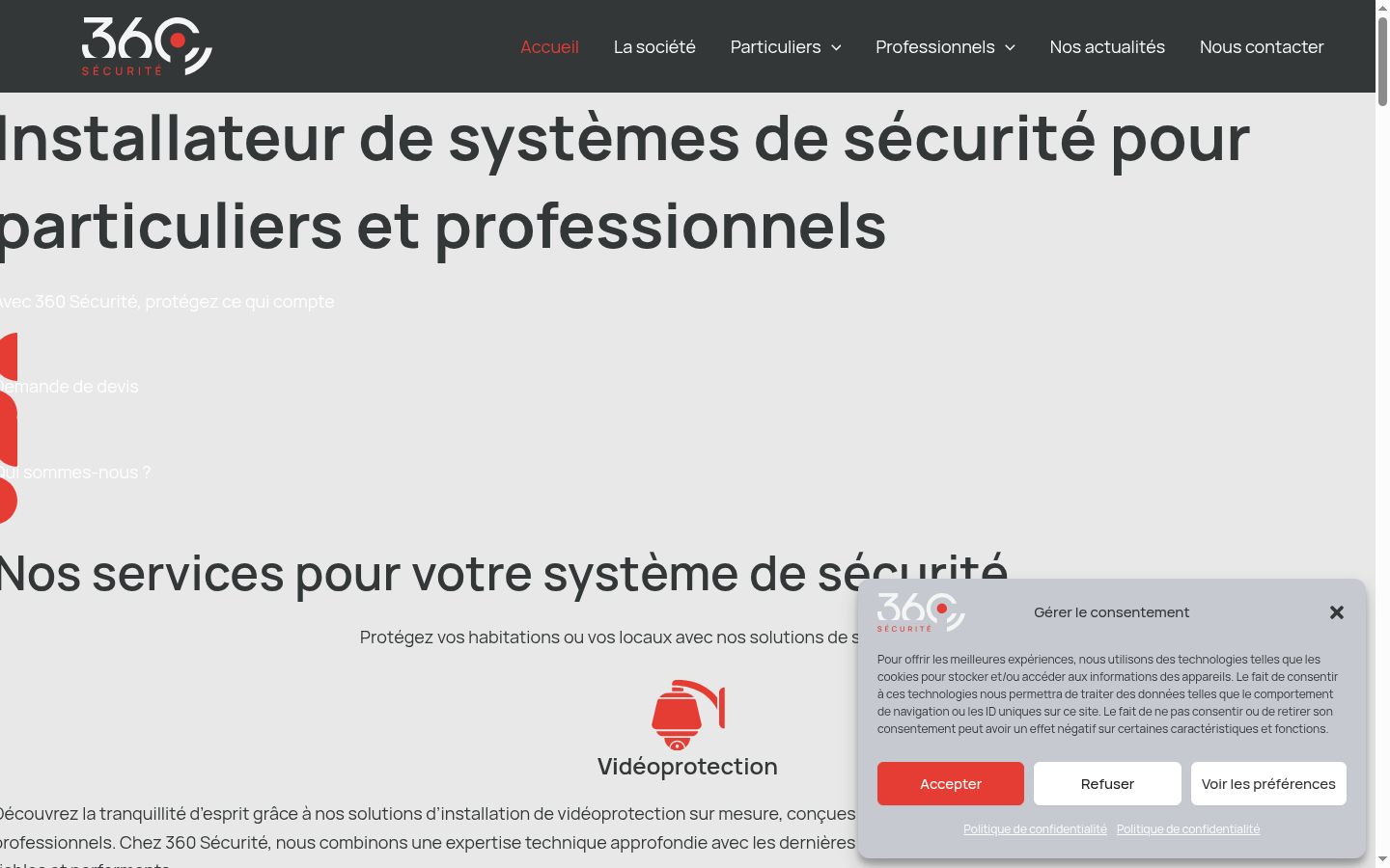 Screenshot of the consent banner shown before any interaction