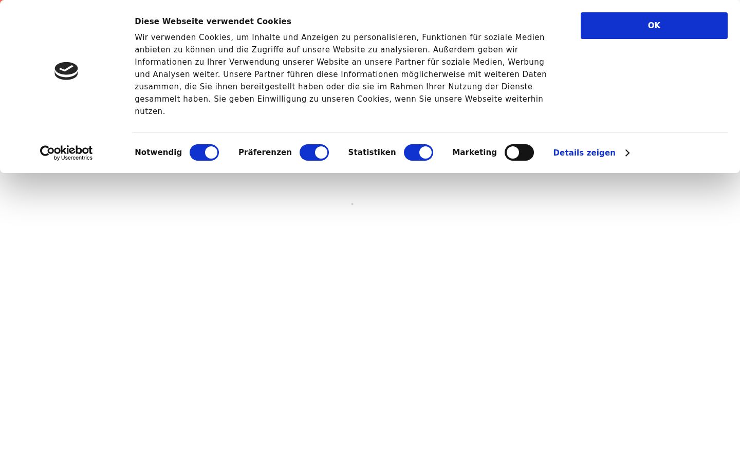 Screenshot del banner di consenso mostrato prima di qualsiasi interazione