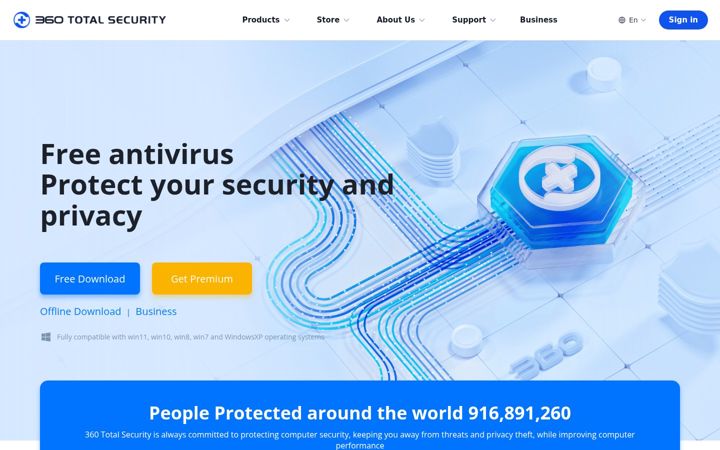Snimka zaslona za 360totalsecurity.com