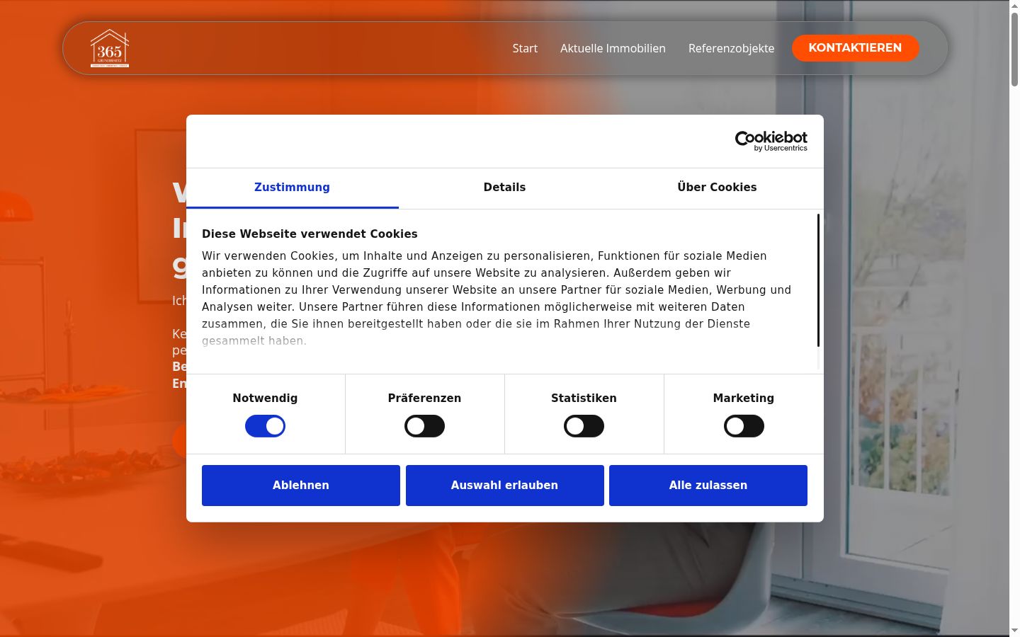 Zrzut ekranu banera zgody wyświetlanego przed jakąkolwiek interakcją
