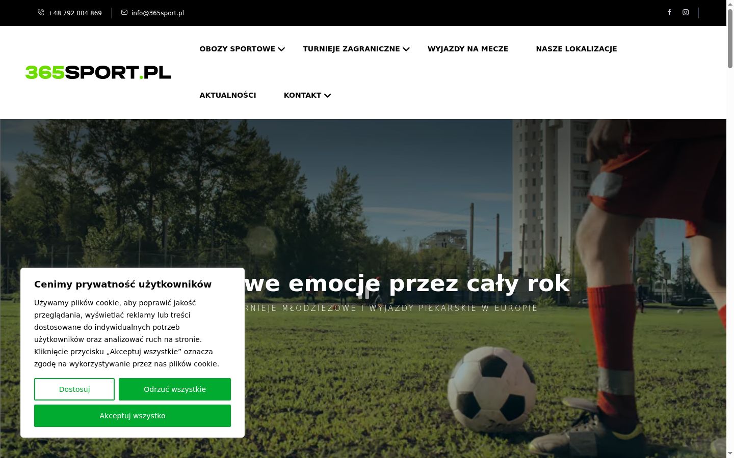 Zrzut ekranu banera zgody wyświetlanego przed jakąkolwiek interakcją