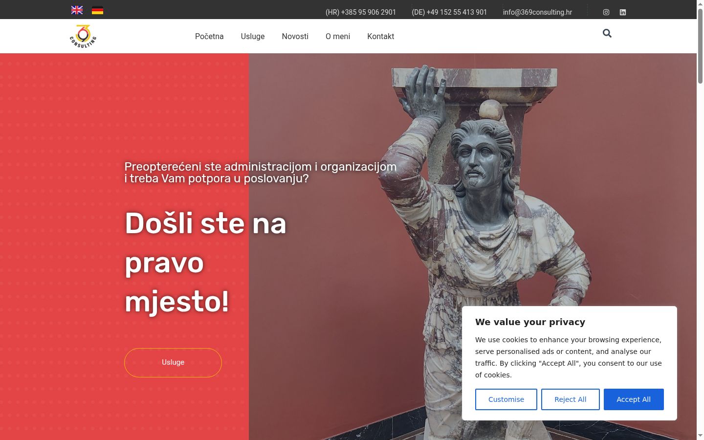 Sutikimo reklamjuostės, rodytos prieš bet kokią sąveiką, ekrano kopija