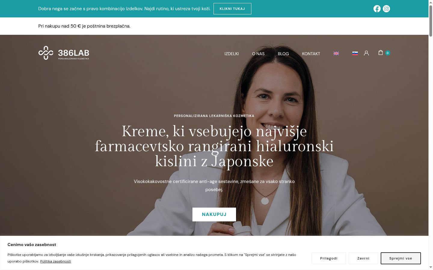 Capture d'écran de la bannière de consentement affichée avant toute interaction