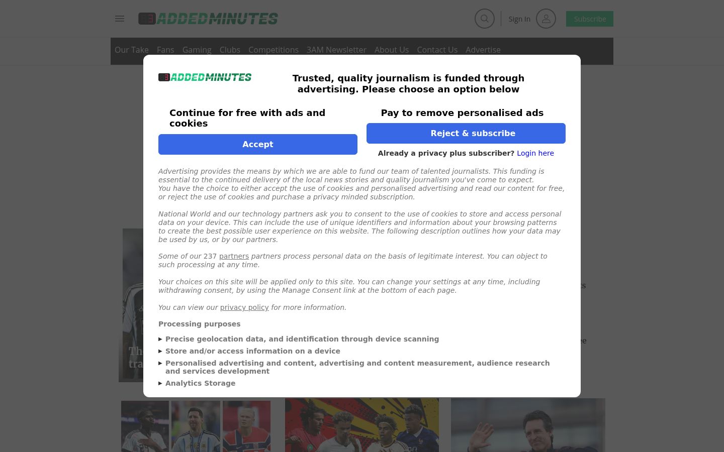 Screenshot tal-banner tal-kunsens muri qabel kwalunkwe interazzjoni
